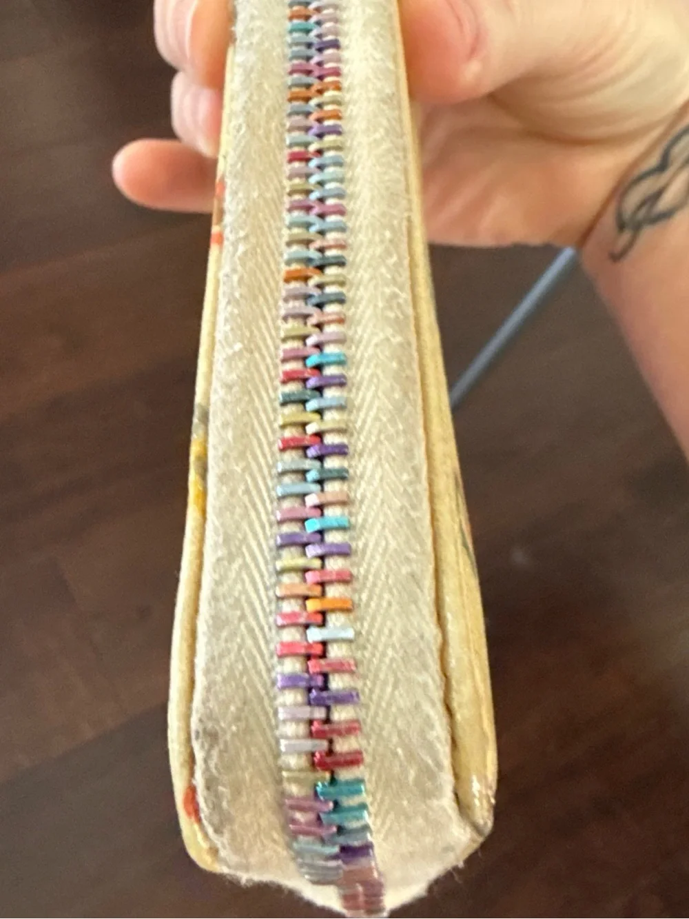 Dooney & Bourke Multicolor Logo Zip Wallet - Beige